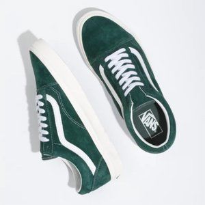 NIB Vans Pig Suede Old Skool (Jungle Green/True White) VN0A5JMI94T1 US Mens 12